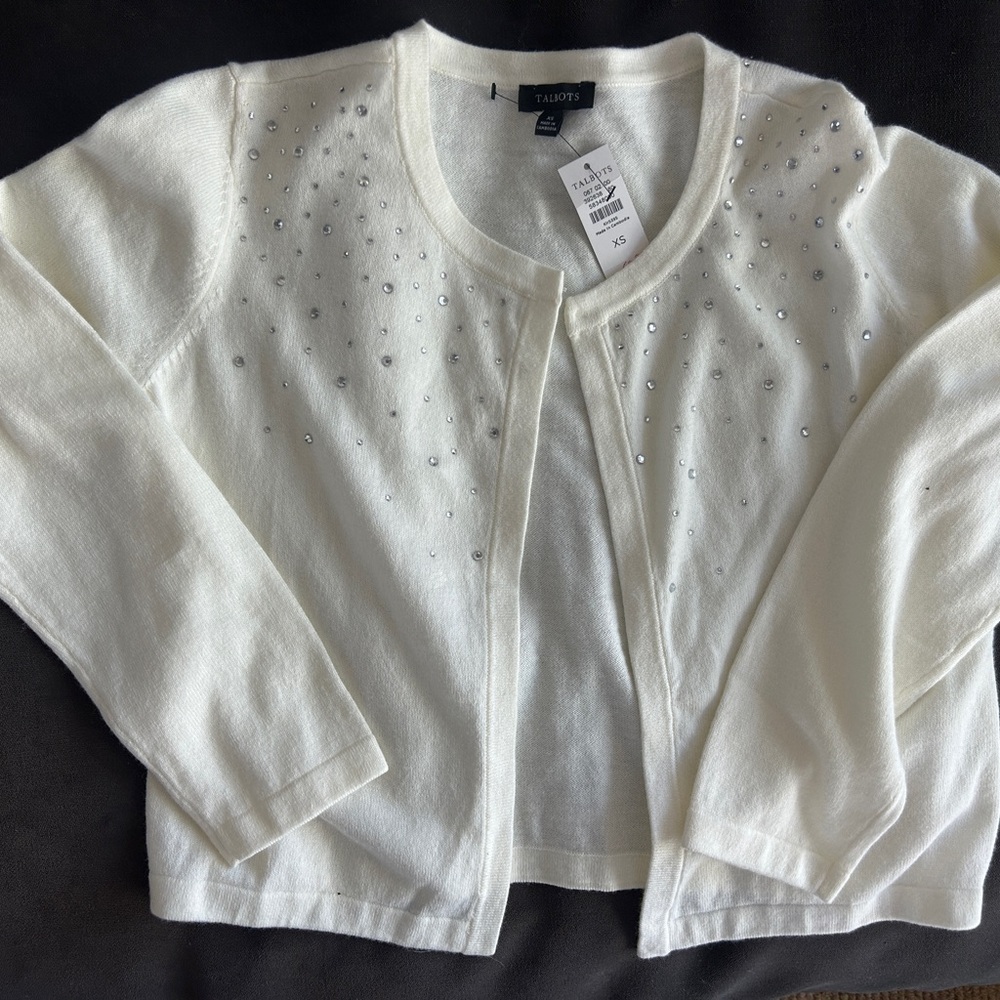 Talbots Ivory Sweater with Sparkling Details